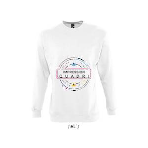 Finitions : Impression numérique quadri sur sweat unisexe blanc Sol's modèle New supreme. 
Avantages : L'impression numérique haute définition avec blanc de soutien permet un rendu de couleur exceptionnel quel que soit la couleur du sweat. Exemples ... 